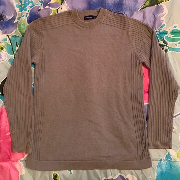 Structure - Men’s ribbed gray sweater (Small) - Picture 4 of 6